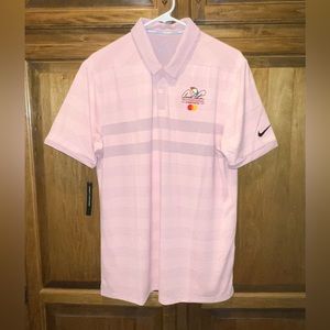 NWT Arnold Palmer Men Medium Polo Shirt Golf Tournament Pink Invitational Nike